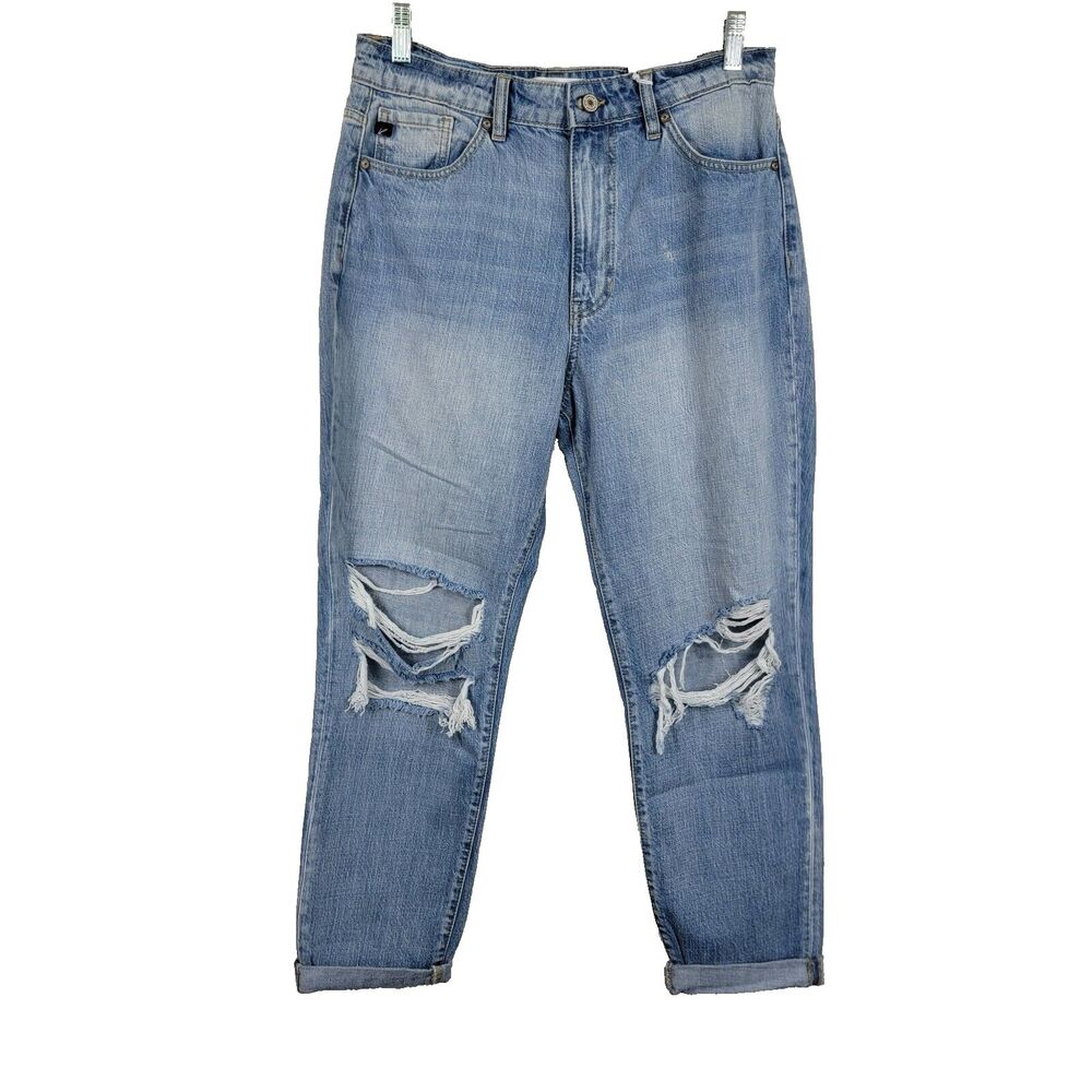 KanCan Women's Size 9/28 Distressed High Rise Boyfriend Relaxed Fit Jeans NWT